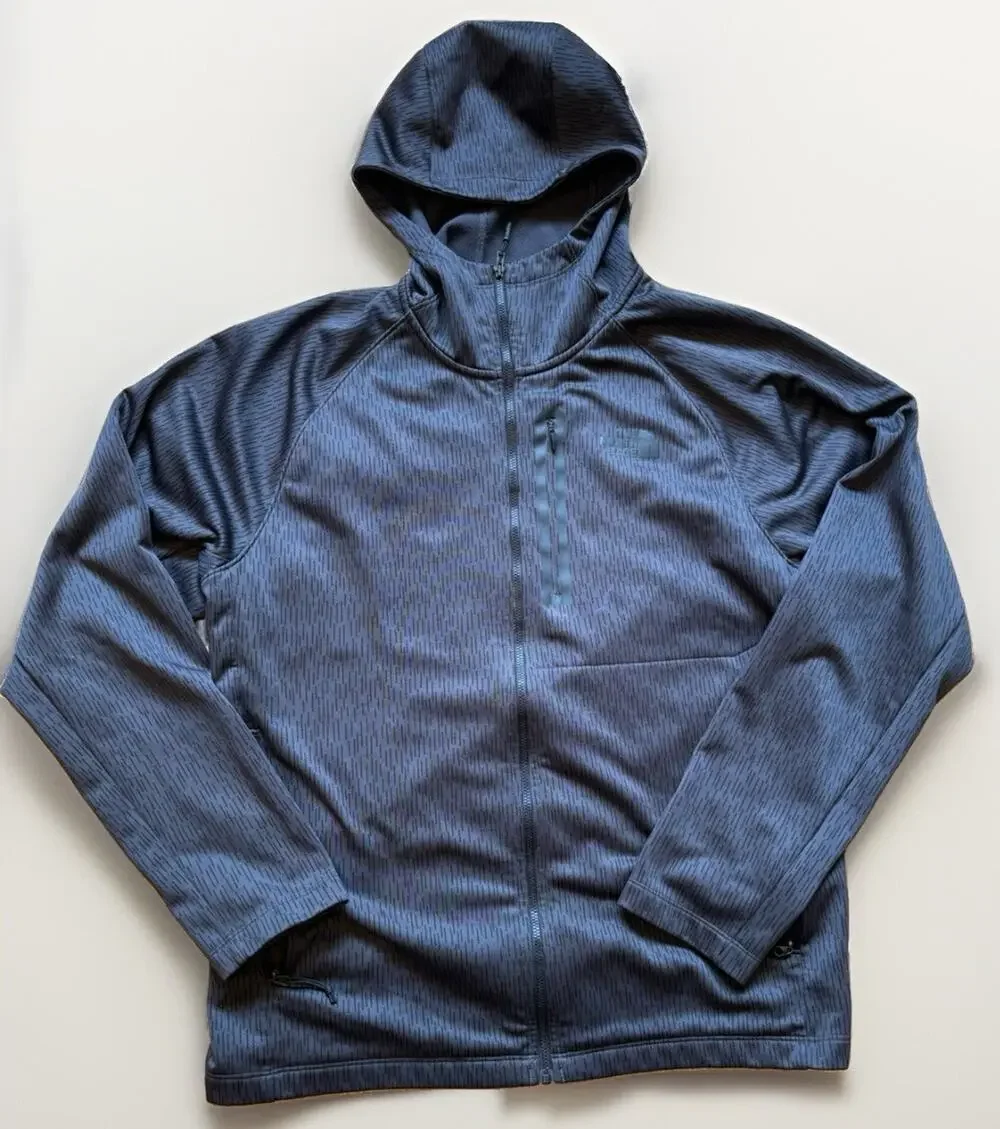 North Face Canyon Flats Fleece Full Zip Hoodie XL Black Gray Jacket Mens